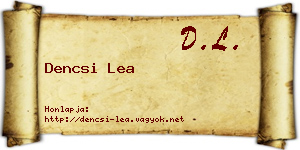 Dencsi Lea névjegykártya